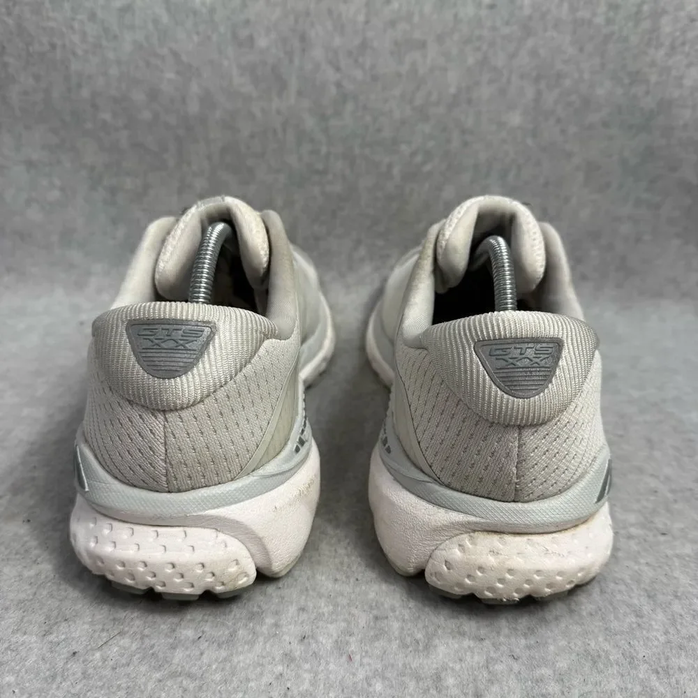 Brooks Adrenaline 20 Womens Shoes Size 9.5 White Silver Low Top Running Sneakers